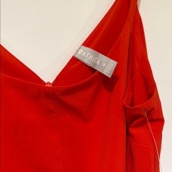 Athleta It’s A Wrap Romper Jumpsuit Red with Spaghetti Straps and Wide-Leg Fit - Picture 3 of 3